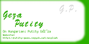 geza putity business card